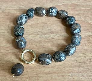 Bracciale & ciondolo pietra Agata Turritella 925