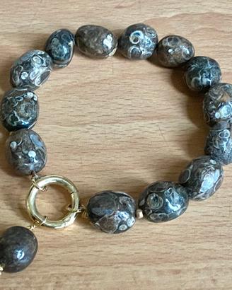 Bracciale & ciondolo pietra Agata Turritella 925