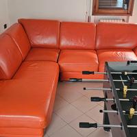 divano  ad angolo in pelle Arancione