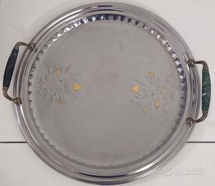 Set 2 vassoi vintage in acciao inox MAM