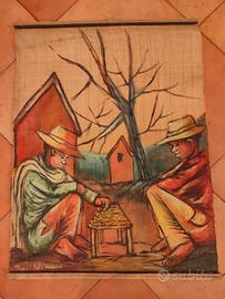 Tela africana dipinta a mano su tessuto 