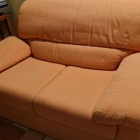 Divano 2 posti arancio, sfoderabile