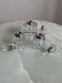 Set bottigliette in cristallo porta profumo