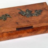 Scatola cofanetto in radica di legno anni 50