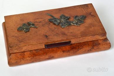 Scatola cofanetto in radica di legno anni 50