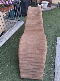 Chaise Longue  a Onda in Midollino – Vintage