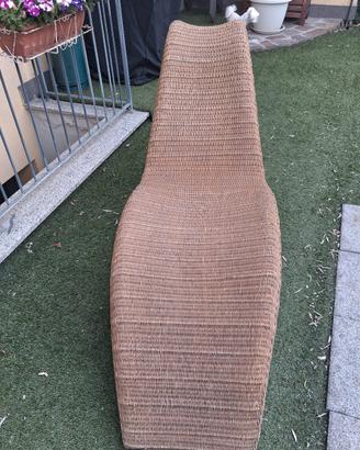 Chaise Longue  a Onda in Midollino – Vintage