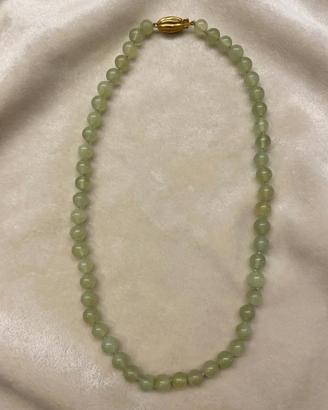 Girocollo vintage giada verde naturale