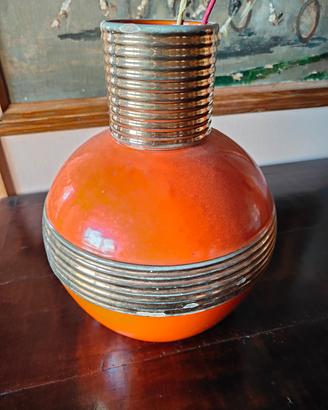 vaso arancione in ceramica rometti Umbertide 
