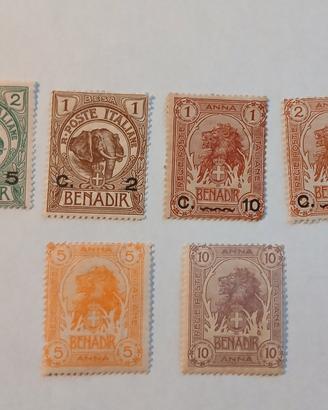 Somalia italiana 1903/1916-leoni e elefanti 