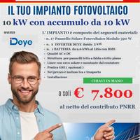 IMPIANTO FOTOVOLTAICO 10 KW CON CONTRIBUTO PNRR