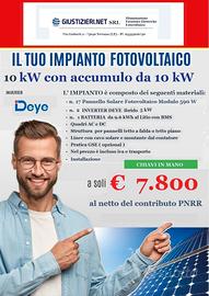 IMPIANTO FOTOVOLTAICO 10 KW CON CONTRIBUTO PNRR