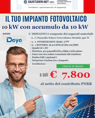 IMPIANTO FOTOVOLTAICO 10 KW CON CONTRIBUTO PNRR