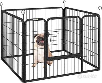 Recinto Cani Pieghevole Metallo Grigio 82cm
