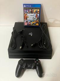 PS4 Pro 1TB + DualShock 4 originale + GTA V + cavi