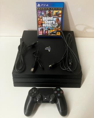 PS4 Pro 1TB + DualShock 4 originale + GTA V + cavi