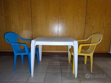 Tavolino+2 sedie da giardino per bambini