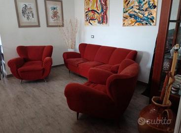 divano con 2 poltrone anni 50 