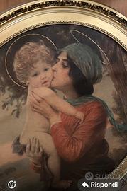 Quadro maternità rotondo antico