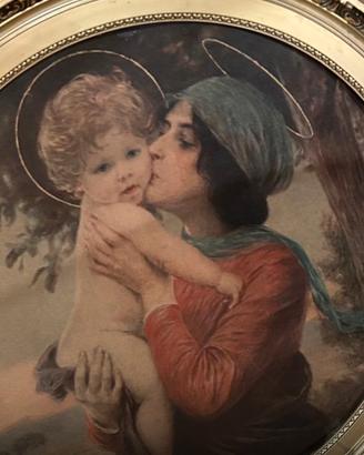 Quadro maternità rotondo antico