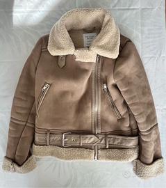 Giubbotto biker scamosciato beige S inverno