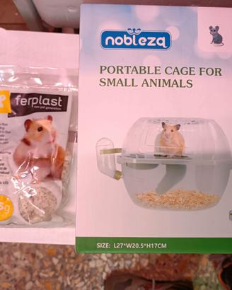 gabbia portatile criceti topi con cotone beverino