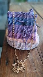 borsa uncinetto a secchiello 