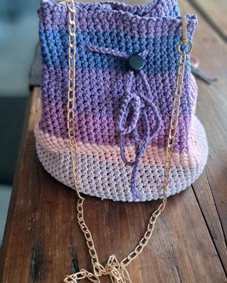 borsa uncinetto a secchiello 