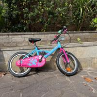 Bici bimba + casco Hello Kitty + ginocchiere rosa