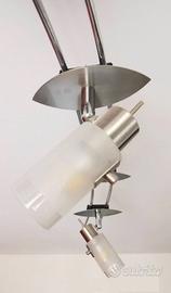 Lampadario Lampada Plaffoniera 4 Faretti Luci Meta