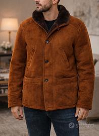 Montone Shearling uomo in vera pelle scamosciata