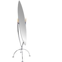 Specchio Psyche in metallo cromato e legno