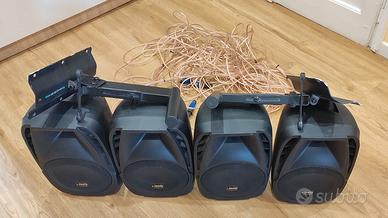 4 Casse IMG Stageline PAB-8DMP + Cavi + 2 Supporti