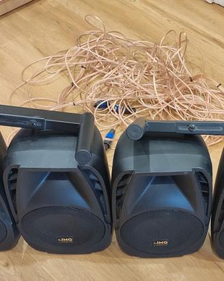 4 Casse IMG Stageline PAB-8DMP + Cavi + 2 Supporti