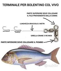 Barca terminale bolentino col vivo 2ami scorrevole