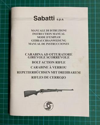 SABATTI MANUALE D'USO CARABINA BOLT ACTION