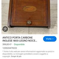 Porta carbone inglese anno 1800