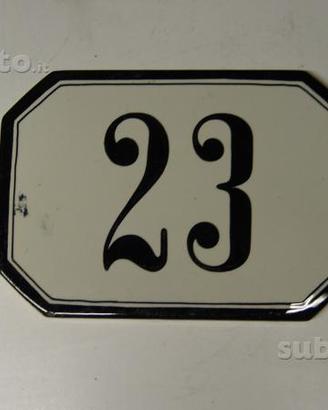 Targa numero civico ceramica anni 40-50 vintage