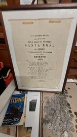 Viterbo Santa Rosa sonetto 1840 su seta rarità 