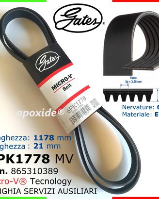 Gates® 6PK1778 MICRO-V  865310389★CINGHIA SERVIZI★