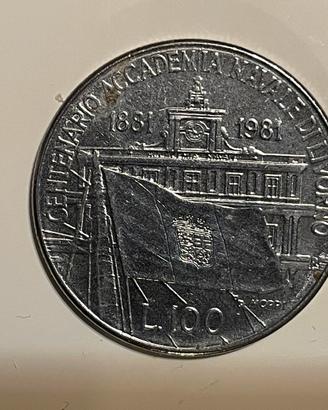 Moneta da 100 Lire Accademia Navale di Livorno