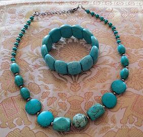 Collana e bracciale turchese