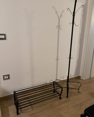 Appendiabiti e rastrelliera in ferro