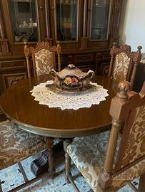 Tavolo da Pranzo in Legno con 6 Sedie