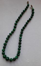 collana in pietra dura malachite