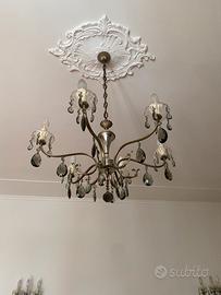 LAMPADARIO  A GOCCIA E COPPIA DI APPLIQUE