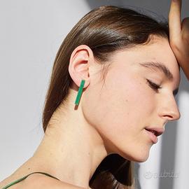 Orecchini in Calcedonio verde, pietra naturale