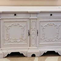 Mobile da salotto bianco in legno massello