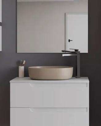 Mobile bagno + top di base e specchio tondo