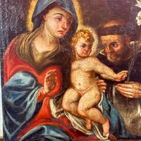Antico dipinto  – Madonna con Bambino fine '600